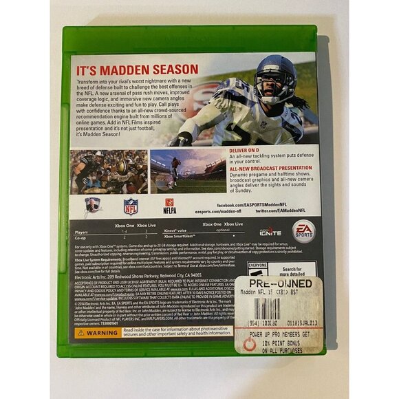 MADDEN NFL 15 Microsoft Xbox One, 2014 VIDEO GAME DISC CASE & INSERTS TESTED - Picture 3 of 3